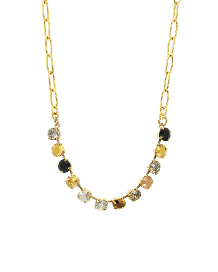 TOVA-Mini Oakland Necklace-Necklaces-Gold Plated, Mixed Metal Multi Crystal-Blue Ruby Jewellery-Vancouver Canada