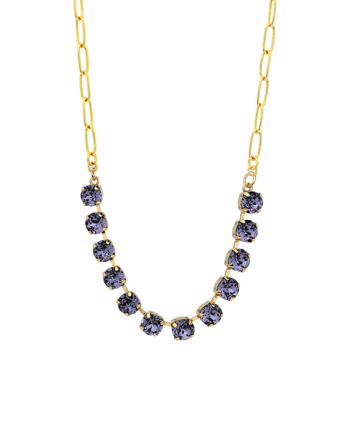 TOVA-Mini Oakland Necklace-Necklaces-Gold Plated, Tanzanite Crystal-Blue Ruby Jewellery-Vancouver Canada