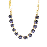 TOVA-Mini Oakland Necklace-Necklaces-14k Gold Plated, Tanzanite Crystal-Blue Ruby Jewellery-Vancouver Canada