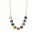 TOVA-Mini Sofia Necklace-Necklaces-Gold Plated, Eclipse Crystal-Blue Ruby Jewellery-Vancouver Canada