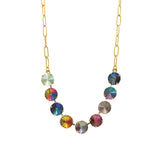 TOVA-Mini Sofia Necklace-Necklaces-Gold Plated, Eclipse Crystal-Blue Ruby Jewellery-Vancouver Canada