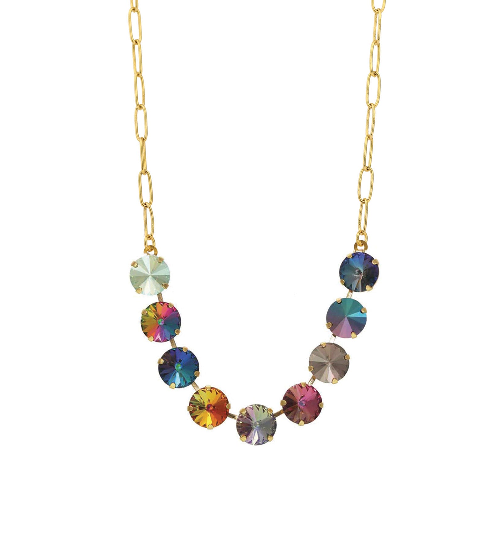 TOVA-Mini Sofia Necklace-Necklaces-Gold Plated, Eclipse Crystal-Blue Ruby Jewellery-Vancouver Canada