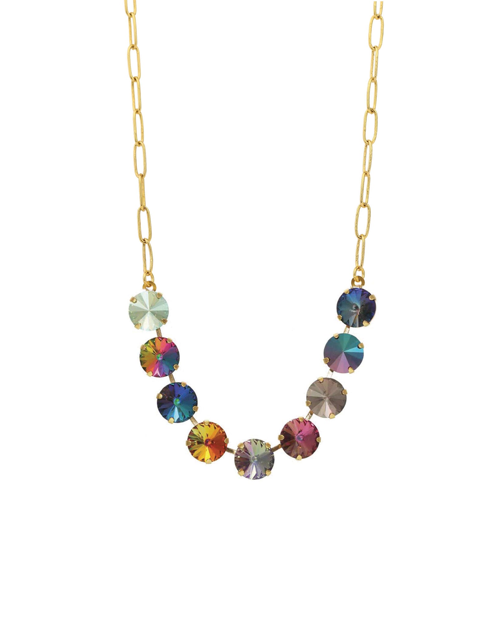 TOVA-Mini Sofia Necklace-Necklaces-Gold Plated, Eclipse Crystal-Blue Ruby Jewellery-Vancouver Canada