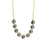 TOVA-Mini Sofia Necklace-Necklaces-Gold Plated, Black Diamond Crystal-Blue Ruby Jewellery-Vancouver Canada