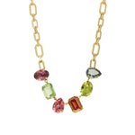 Primrose Necklace Gold Plated, Multi Crystal