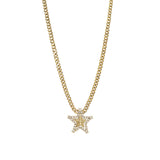 Remy Necklace Gold Plated, White Crystal