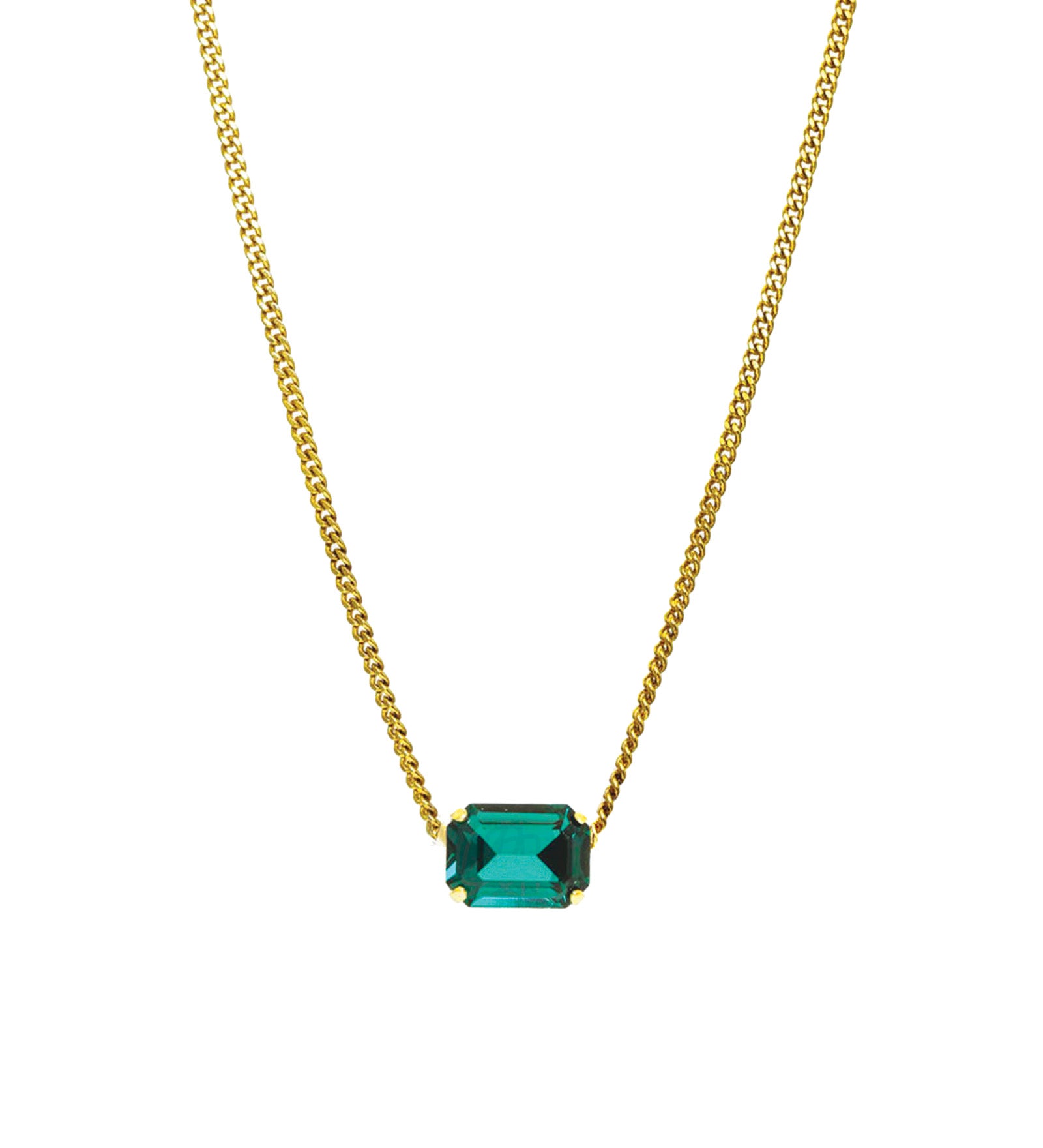 TOVA-Rubin Necklace-Necklaces-14k Gold Plated, Emerald Crystal-Blue Ruby Jewellery-Vancouver Canada