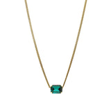 TOVA-Rubin Necklace-Necklaces-Gold Plated, Emerald Crystal-Blue Ruby Jewellery-Vancouver Canada