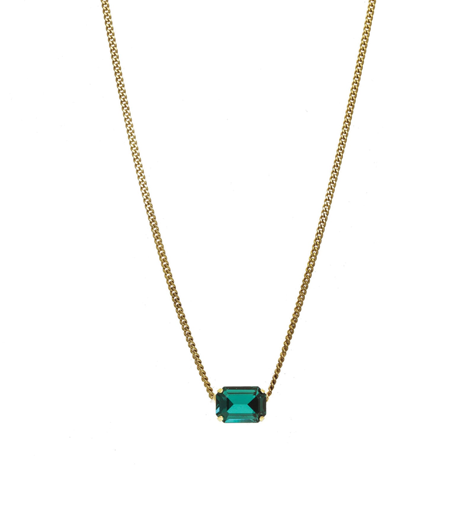 TOVA-Rubin Necklace-Necklaces-Gold Plated, Emerald Crystal-Blue Ruby Jewellery-Vancouver Canada