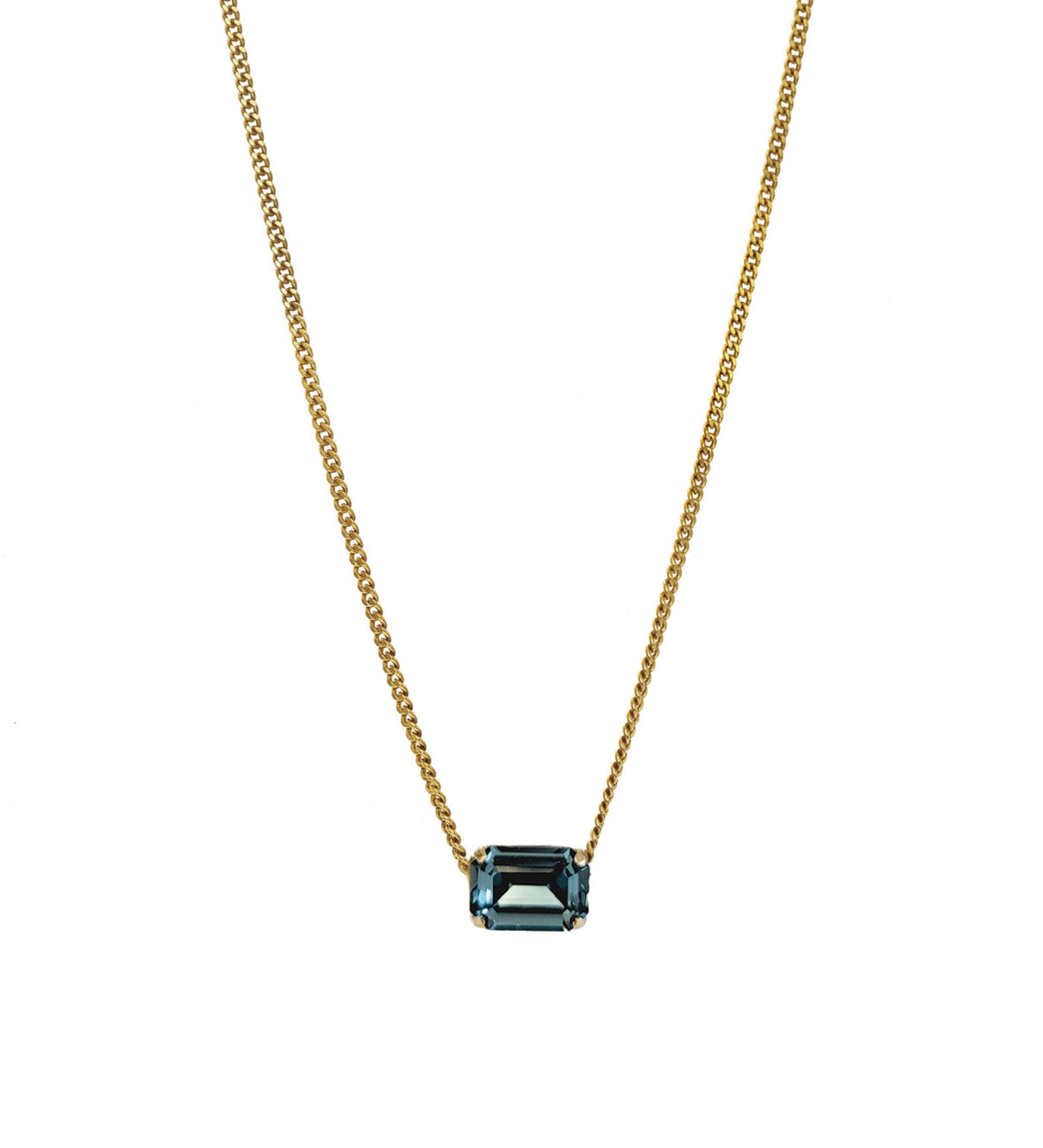 TOVA-Rubin Necklace-Necklaces-Gold Plated, Indian Sapphire Crystal-Blue Ruby Jewellery-Vancouver Canada