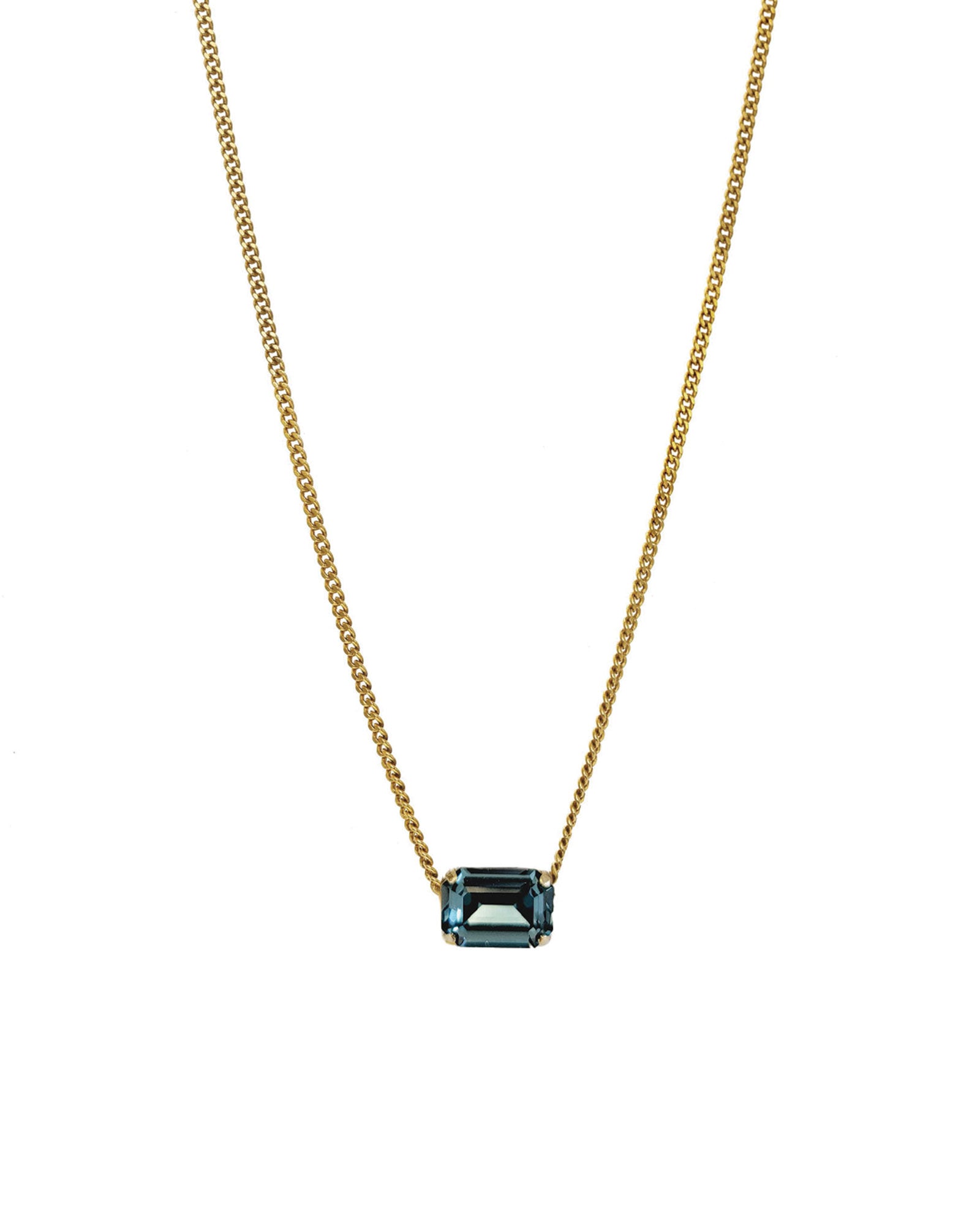 TOVA-Rubin Necklace-Necklaces-Gold Plated, Indian Sapphire Crystal-Blue Ruby Jewellery-Vancouver Canada