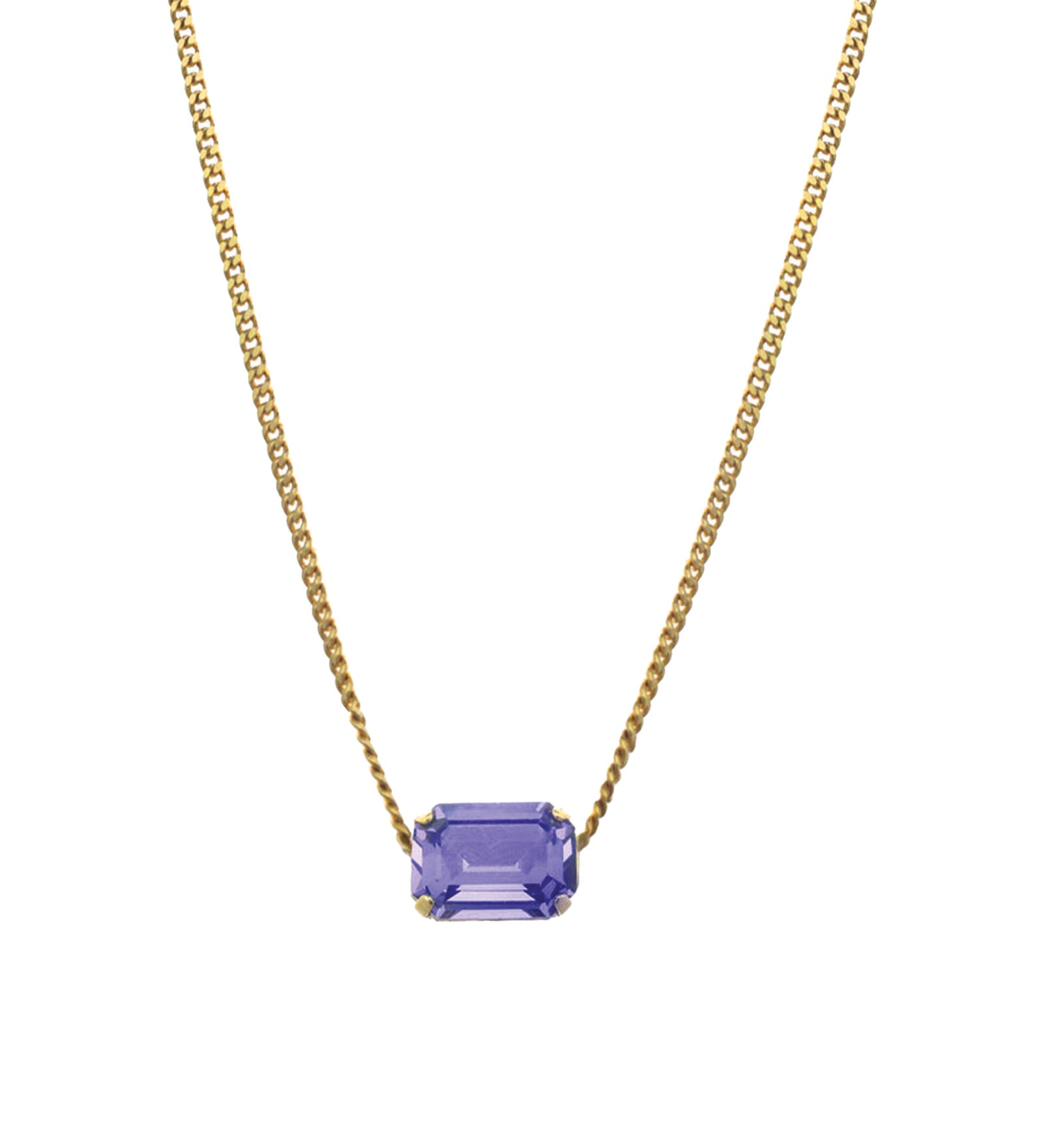 TOVA-Rubin Necklace-Necklaces-14k Gold Plated, Tanzanite Crystal-Blue Ruby Jewellery-Vancouver Canada