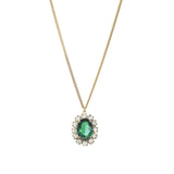 TOVA-Suki Necklace-Necklaces-Gold Plated, Emerald Crystal-Blue Ruby Jewellery-Vancouver Canada