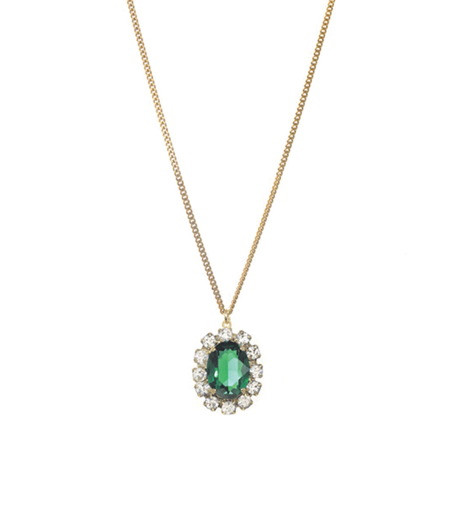 TOVA-Suki Necklace-Necklaces-Gold Plated, Emerald Crystal-Blue Ruby Jewellery-Vancouver Canada