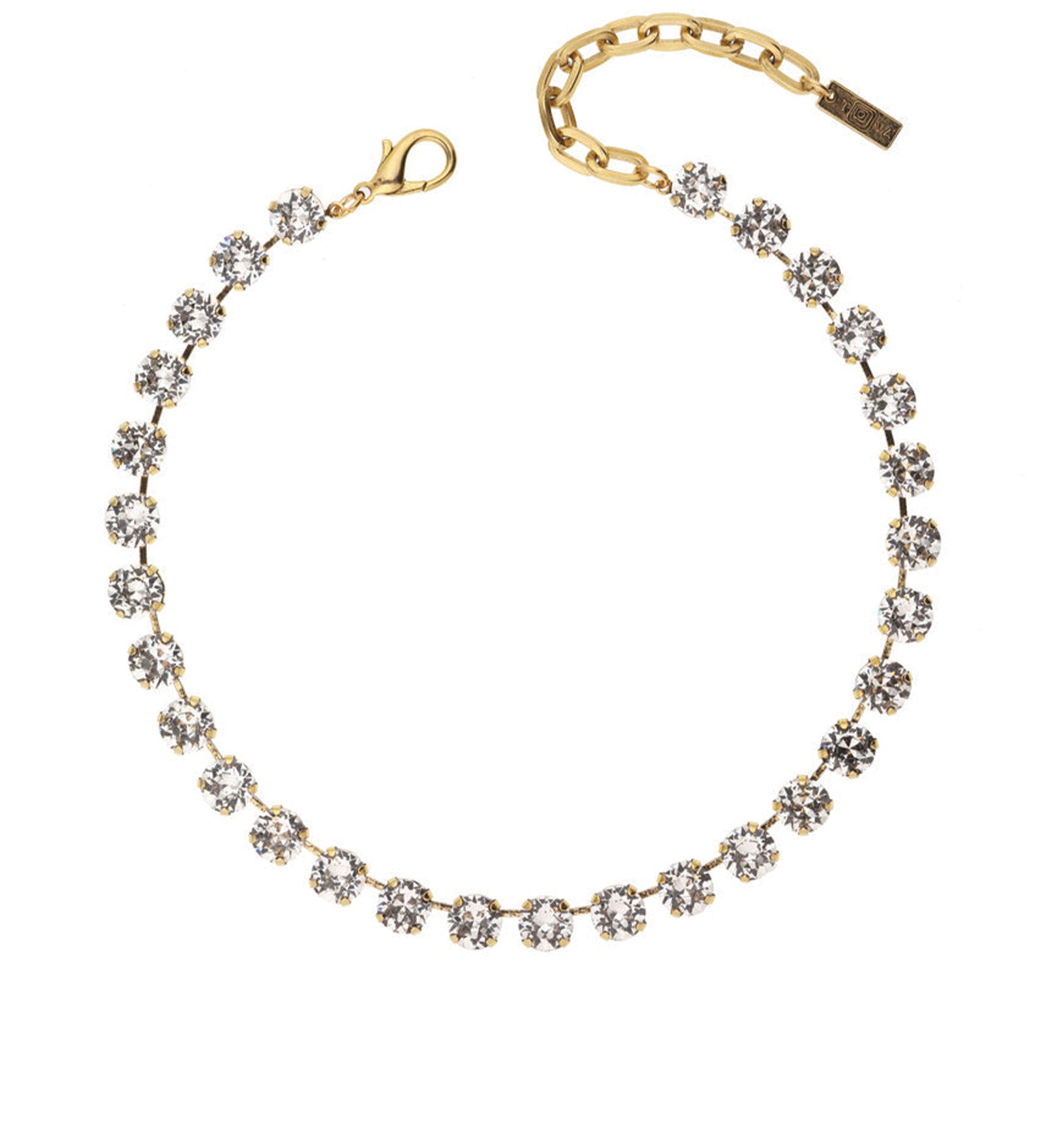 Trentley Necklace Gold Plated, White Crystal