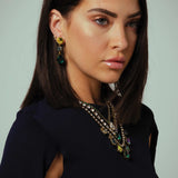 Zeren Necklace Gold Plated, Emerald Crystal