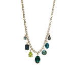 TOVA-Zeren Necklace-Necklaces-Gold Plated, Emerald Crystal-Blue Ruby Jewellery-Vancouver Canada