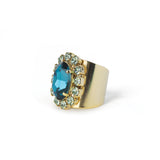 TOVA-Suki Ring-Rings-Gold Plated, Indicolite Chrysolite Mix Crystal-Blue Ruby Jewellery-Vancouver Canada