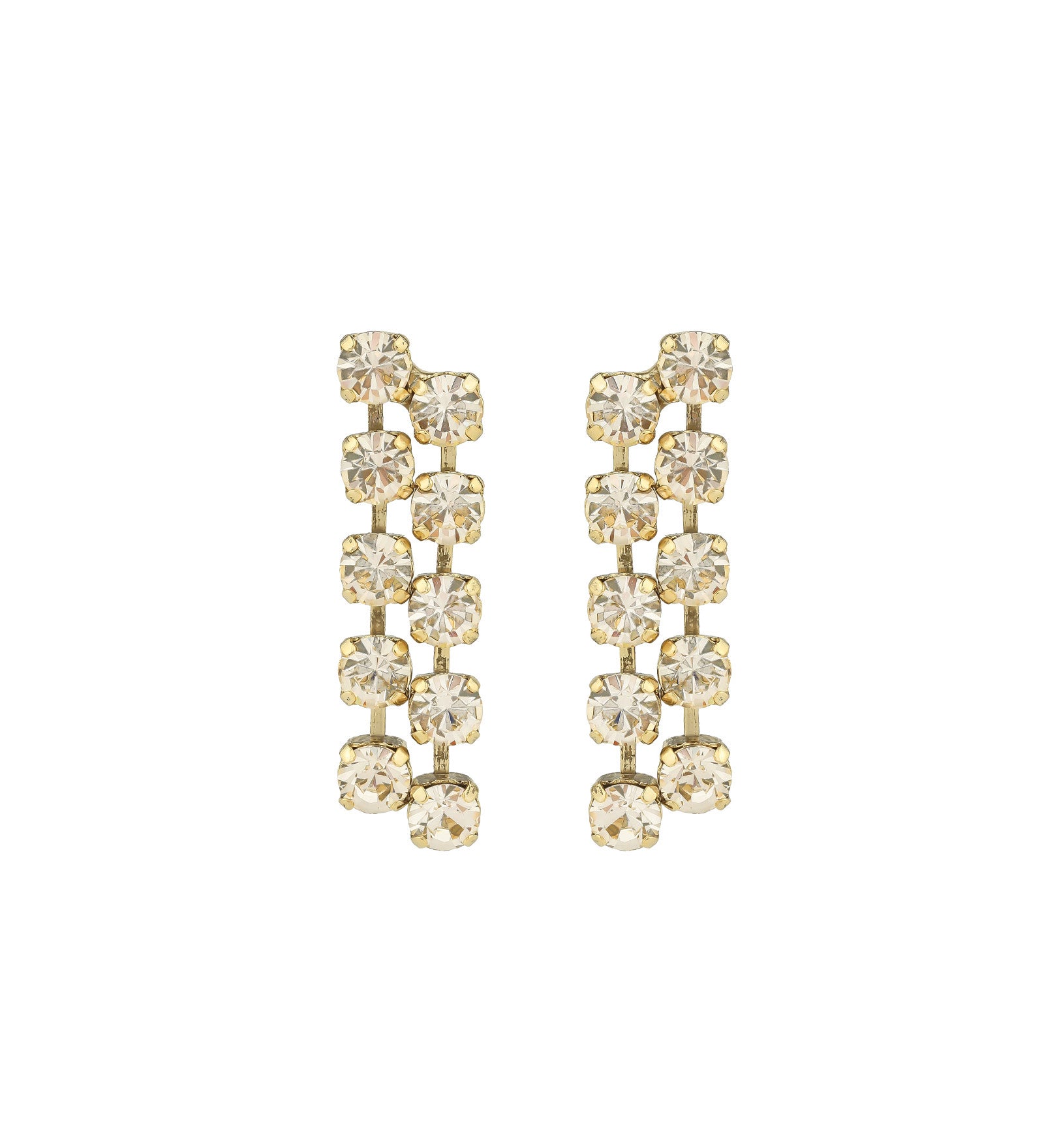 TOVA-Mini Cady Studs-Earrings-Gold Plated, Light Silk Crystal-Blue Ruby Jewellery-Vancouver Canada