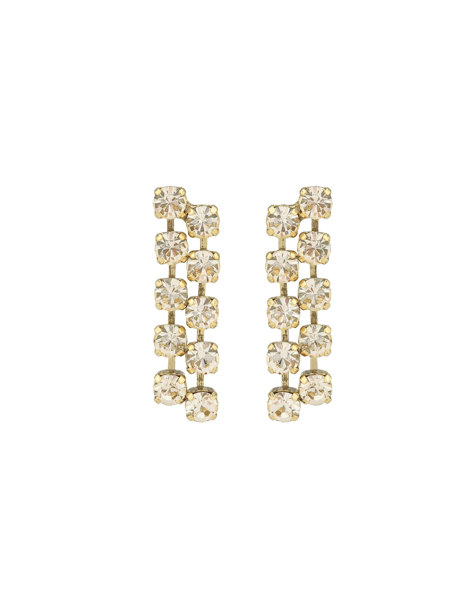 TOVA-Mini Cady Studs-Earrings-Gold Plated, Light Silk Crystal-Blue Ruby Jewellery-Vancouver Canada