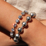 TOVA-Radmilla Bracelet | 10mm-Bracelets-Silver Plated-Blue Ruby Jewellery-Vancouver Canada