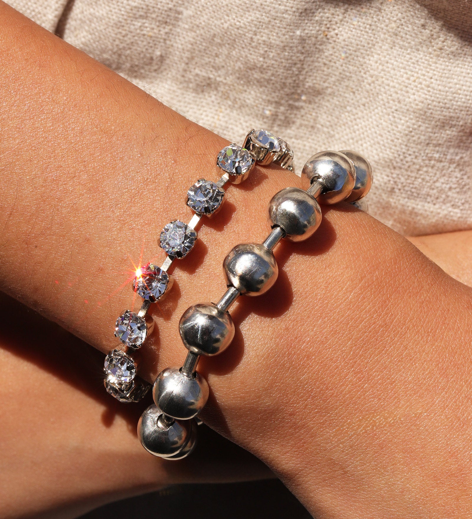 TOVA-Radmilla Bracelet | 10mm-Bracelets-Silver Plated-Blue Ruby Jewellery-Vancouver Canada