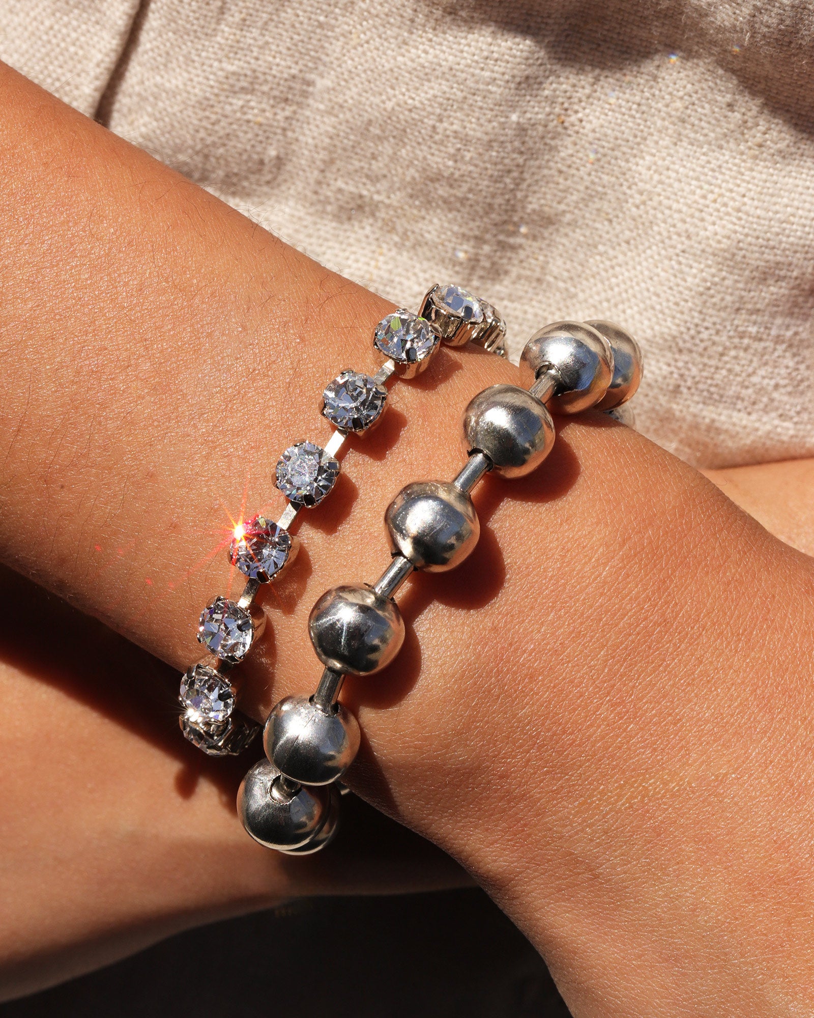 TOVA-Radmilla Bracelet | 10mm-Bracelets-Silver Plated-Blue Ruby Jewellery-Vancouver Canada