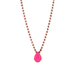 TOVA-Milli Necklace-Necklaces-Gold Plated, Electric Pink / Rose Crystal-Blue Ruby Jewellery-Vancouver Canada