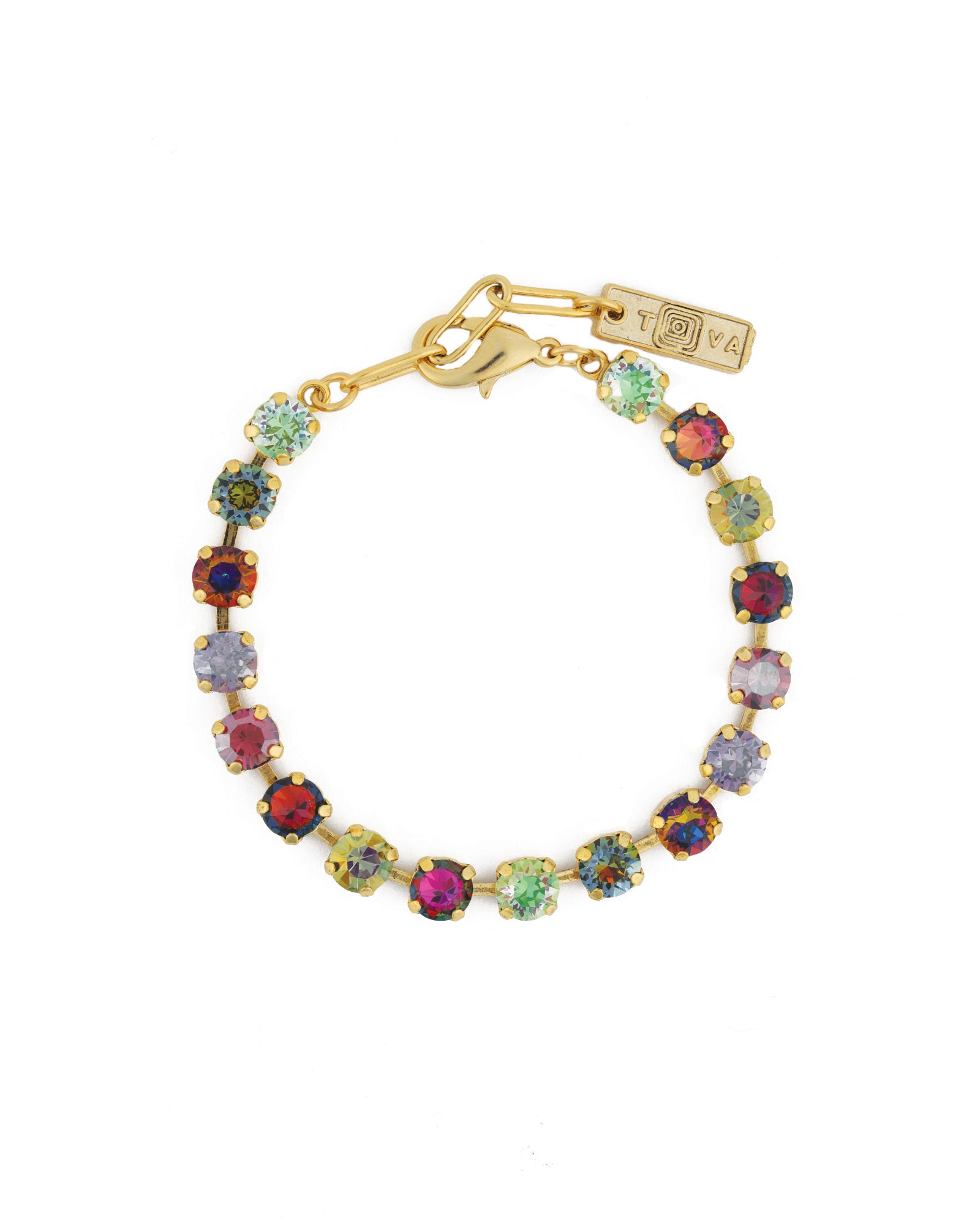 TOVA-Sarina Bracelet-Bracelets-14k Gold Plated, Eclipse Crystal-Blue Ruby Jewellery-Vancouver Canada