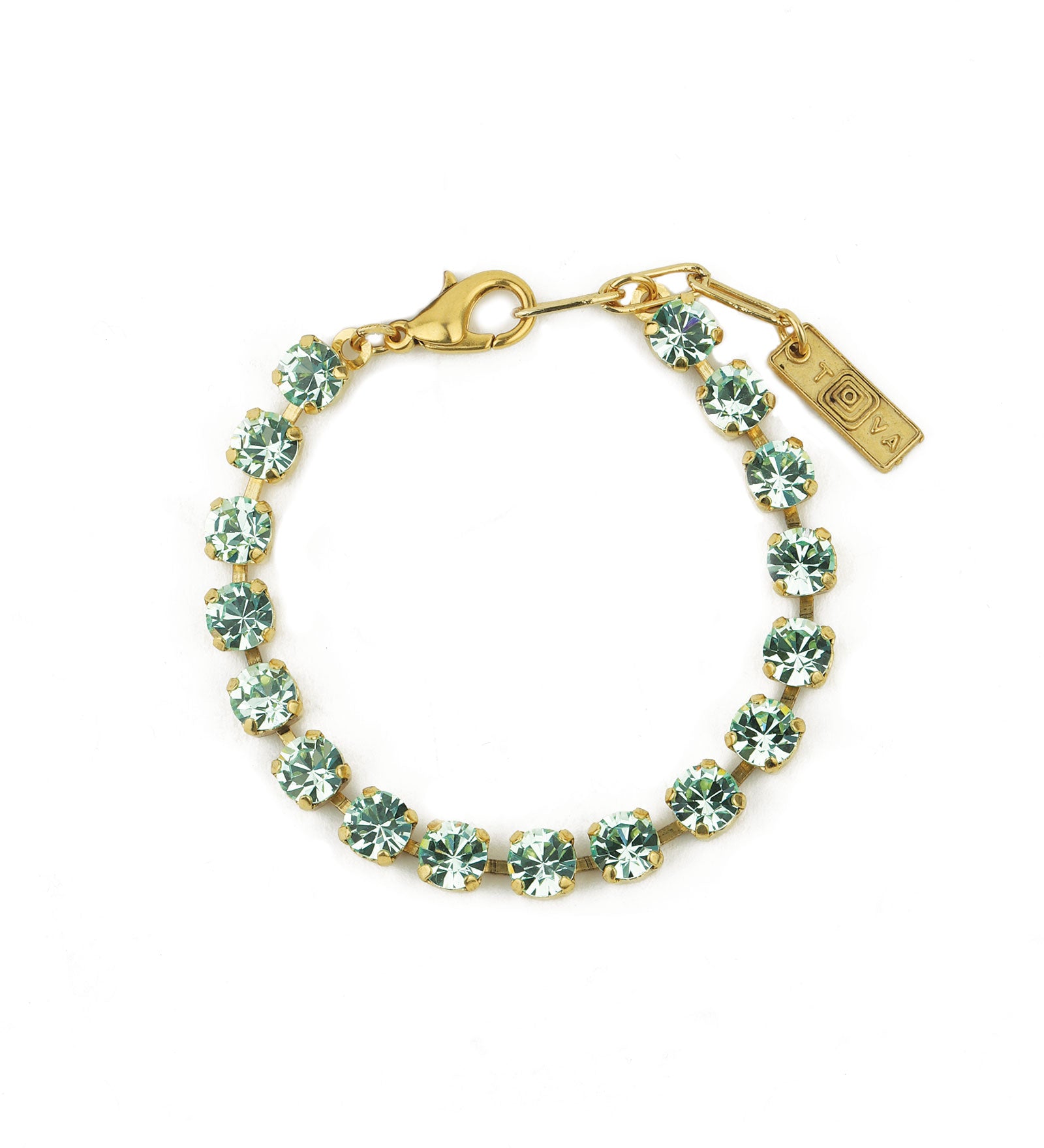 TOVA-Sarina Bracelet-Bracelets-Gold Plated, Chrysolite Crystal-Blue Ruby Jewellery-Vancouver Canada