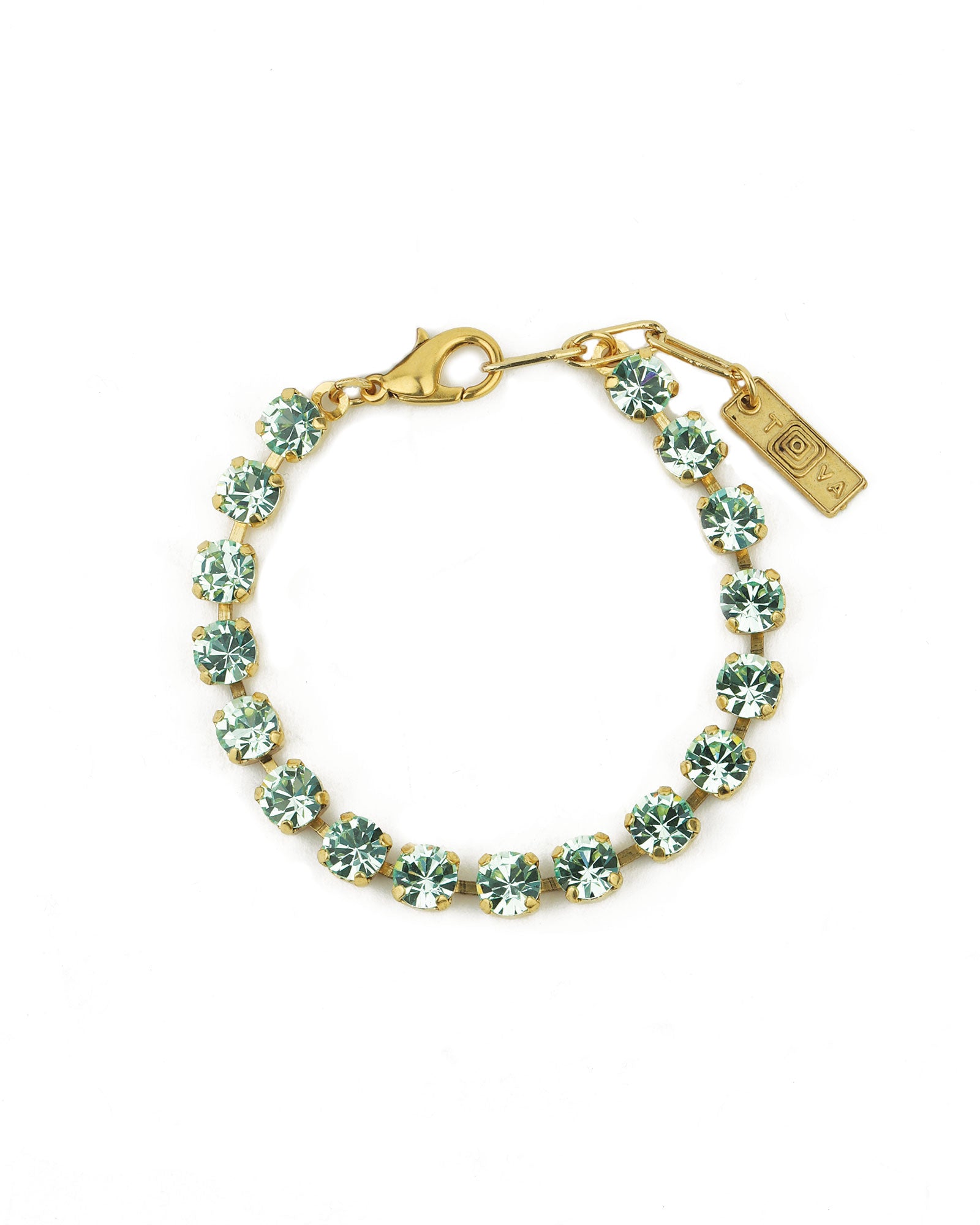 TOVA-Sarina Bracelet-Bracelets-Gold Plated, Chrysolite Crystal-Blue Ruby Jewellery-Vancouver Canada