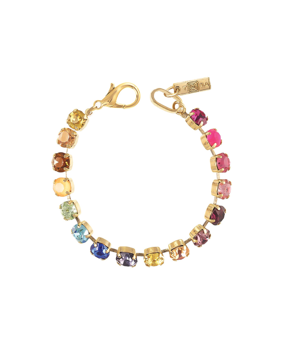 TOVA-Oakland Bracelet-Bracelets-Gold Plated, Watermelon Crystal-Blue Ruby Jewellery-Vancouver Canada