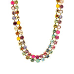 TOVA-Lira Necklace-Necklaces-Gold Plated, Watermelon Crystal-Blue Ruby Jewellery-Vancouver Canada