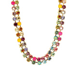 TOVA-Lira Necklace-Necklaces-Gold Plated, Watermelon Crystal-Blue Ruby Jewellery-Vancouver Canada