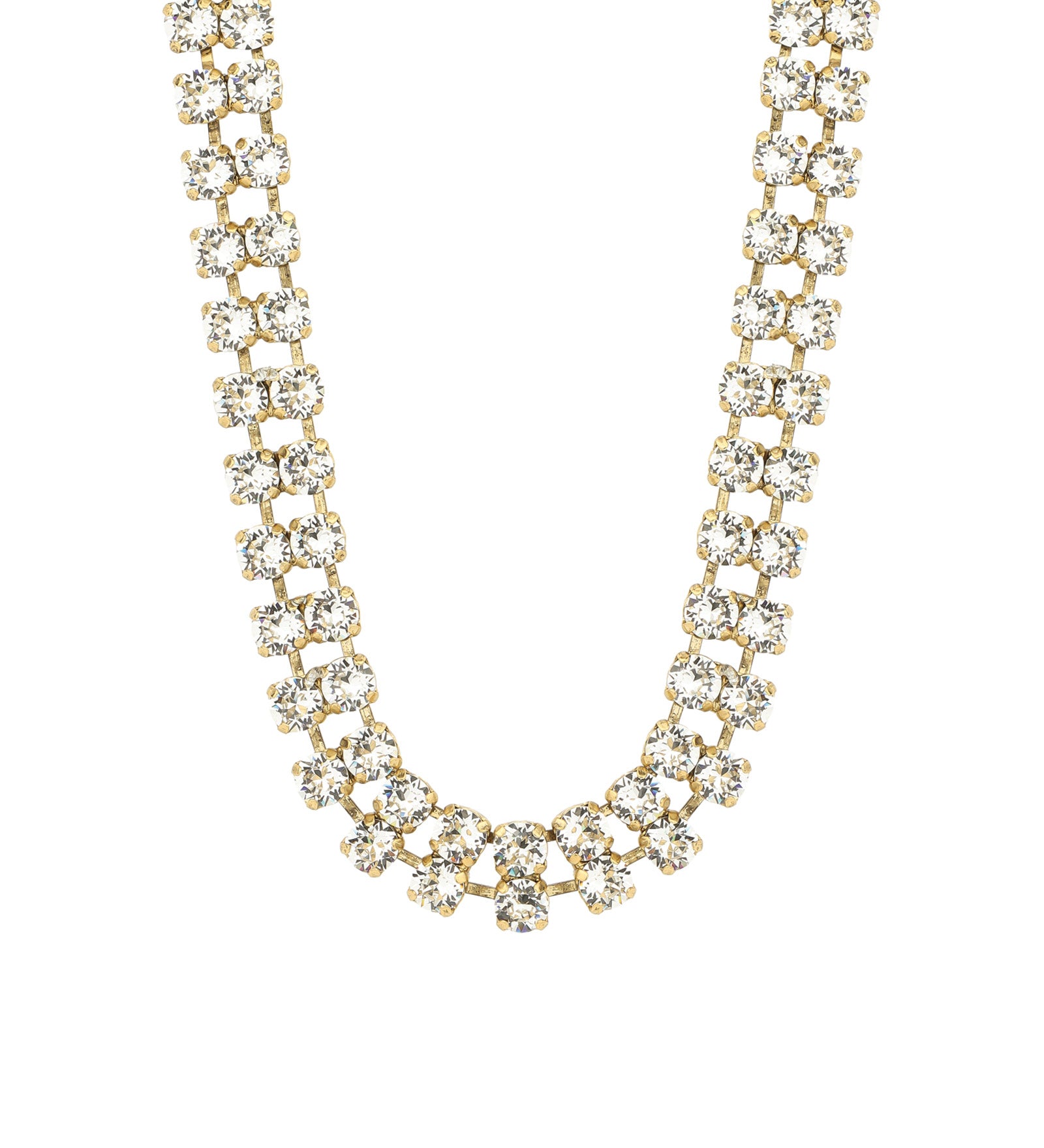 Lira Necklace Gold Plated, Clear Crystal