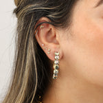 TOVA-Jubilee Hoops-Earrings-Gold Plated, Grey Lemon Crystal-Blue Ruby Jewellery-Vancouver Canada