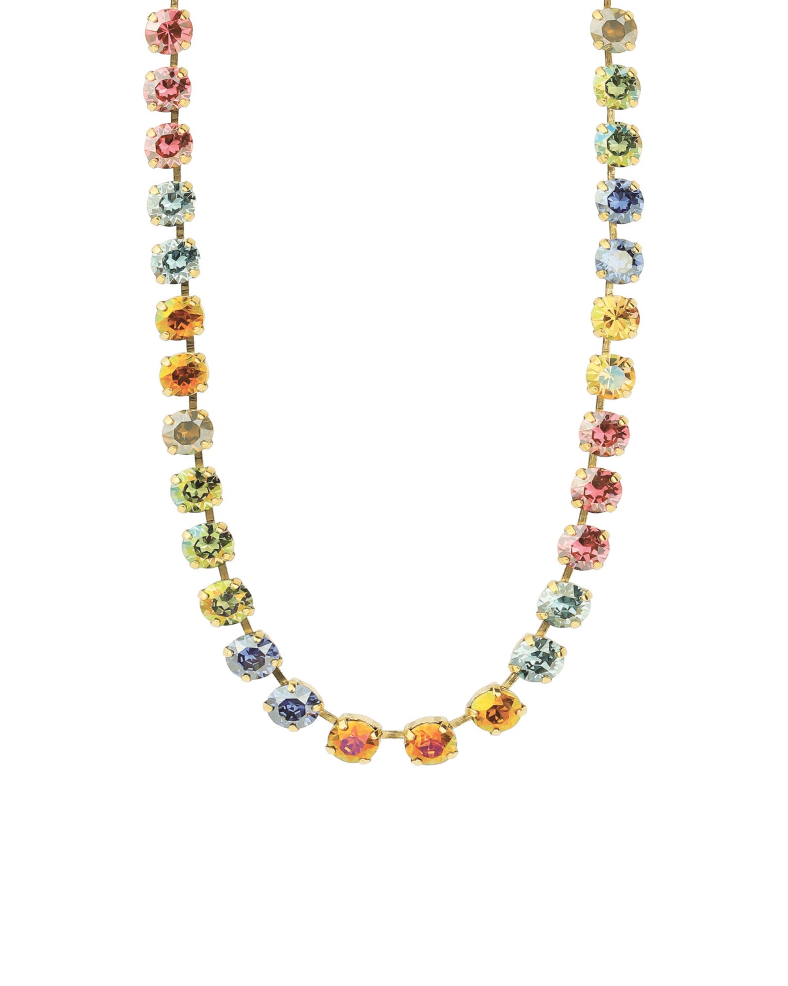 TOVA-Oakland Necklace-Necklaces-14k Gold Plated, Watermelon Ombre Crystal-Blue Ruby Jewellery-Vancouver Canada