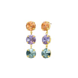 Dionne Earrings 14k Gold Plated, Pastel Crystal