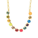 TOVA-Mini Oakland Necklace-Necklaces-14k Gold Plated, Watermelon Crystal-Blue Ruby Jewellery-Vancouver Canada