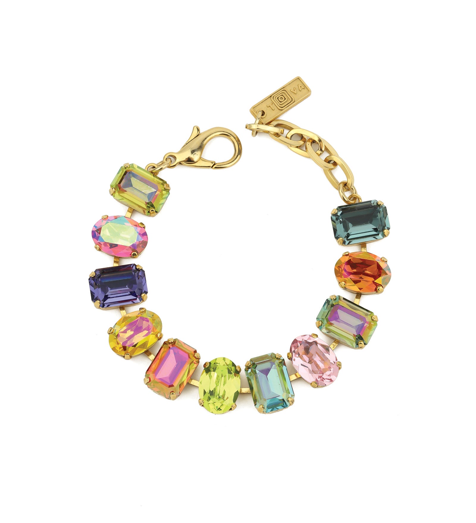 Anjali Bracelet Gold Plated, Watermelon Crystal