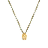 Milli Necklace 14k Gold Plated, Peach / Mint Crystal