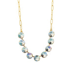 TOVA-Mini Sofia Necklace-Necklaces-Gold Plated, Verde Crystal-Blue Ruby Jewellery-Vancouver Canada