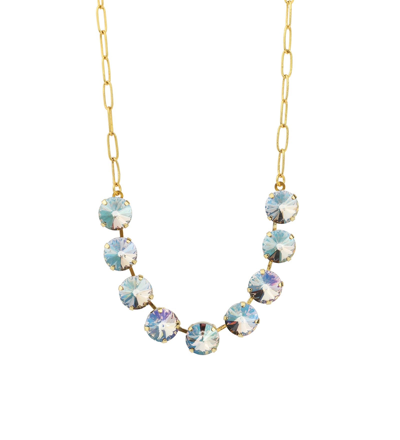 TOVA-Mini Sofia Necklace-Necklaces-Gold Plated, Verde Crystal-Blue Ruby Jewellery-Vancouver Canada