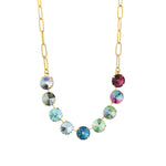 TOVA-Mini Sofia Necklace-Necklaces-Gold Plated, Midnight Sky Crystal-Blue Ruby Jewellery-Vancouver Canada