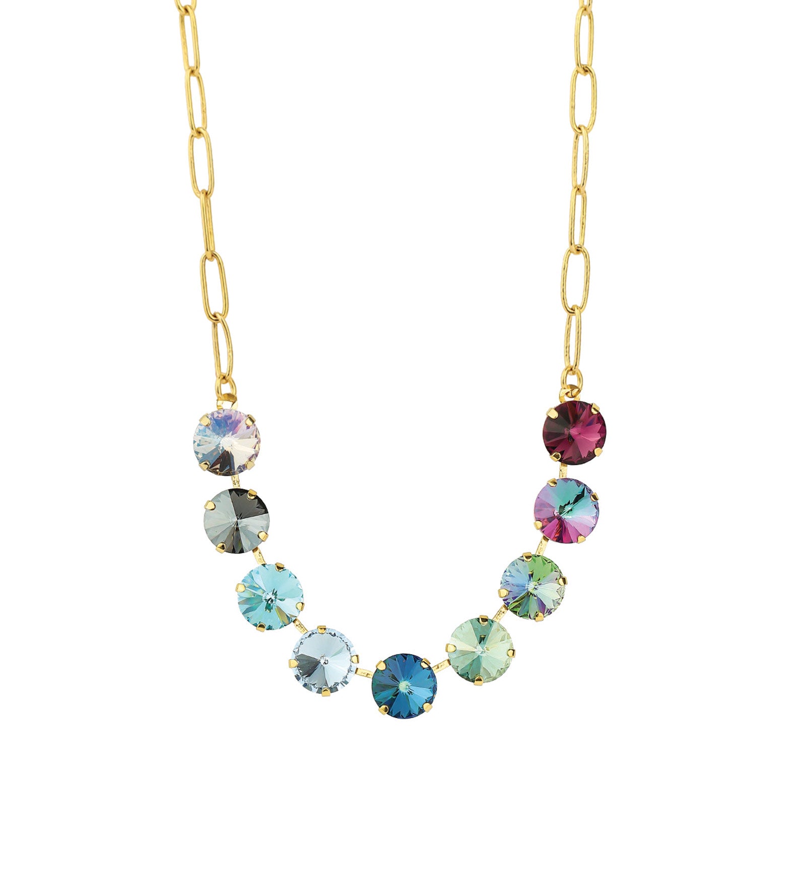 TOVA-Mini Sofia Necklace-Necklaces-Gold Plated, Midnight Sky Crystal-Blue Ruby Jewellery-Vancouver Canada