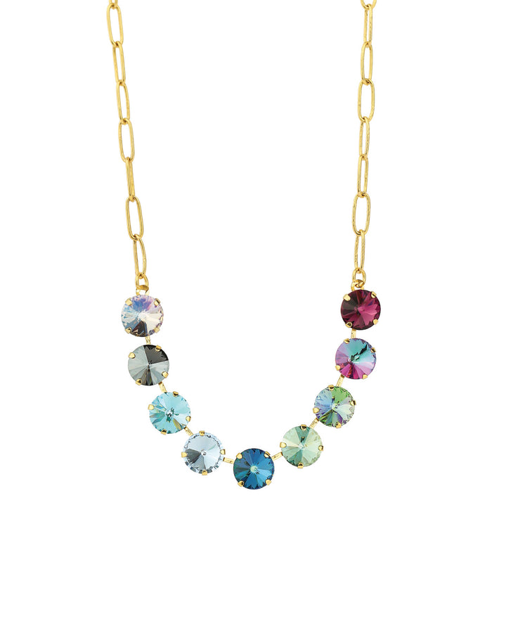 TOVA-Mini Sofia Necklace-Necklaces-Gold Plated, Midnight Sky Crystal-Blue Ruby Jewellery-Vancouver Canada