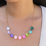 TOVA-Mini Sofia Necklace-Necklaces-Gold Plated, Pop 2 Crystal-Blue Ruby Jewellery-Vancouver Canada