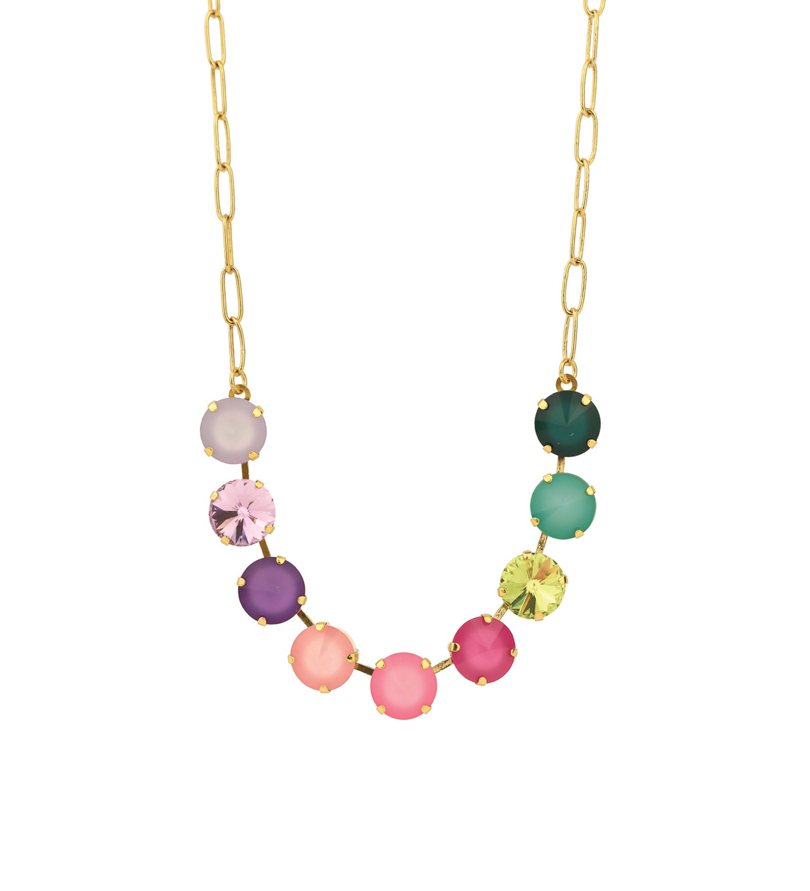 TOVA-Mini Sofia Necklace-Necklaces-Gold Plated, Pop 2 Crystal-Blue Ruby Jewellery-Vancouver Canada