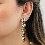 TOVA-Lilibet Single Studs-Earrings-Gold Plated, Verde Crystal-Blue Ruby Jewellery-Vancouver Canada