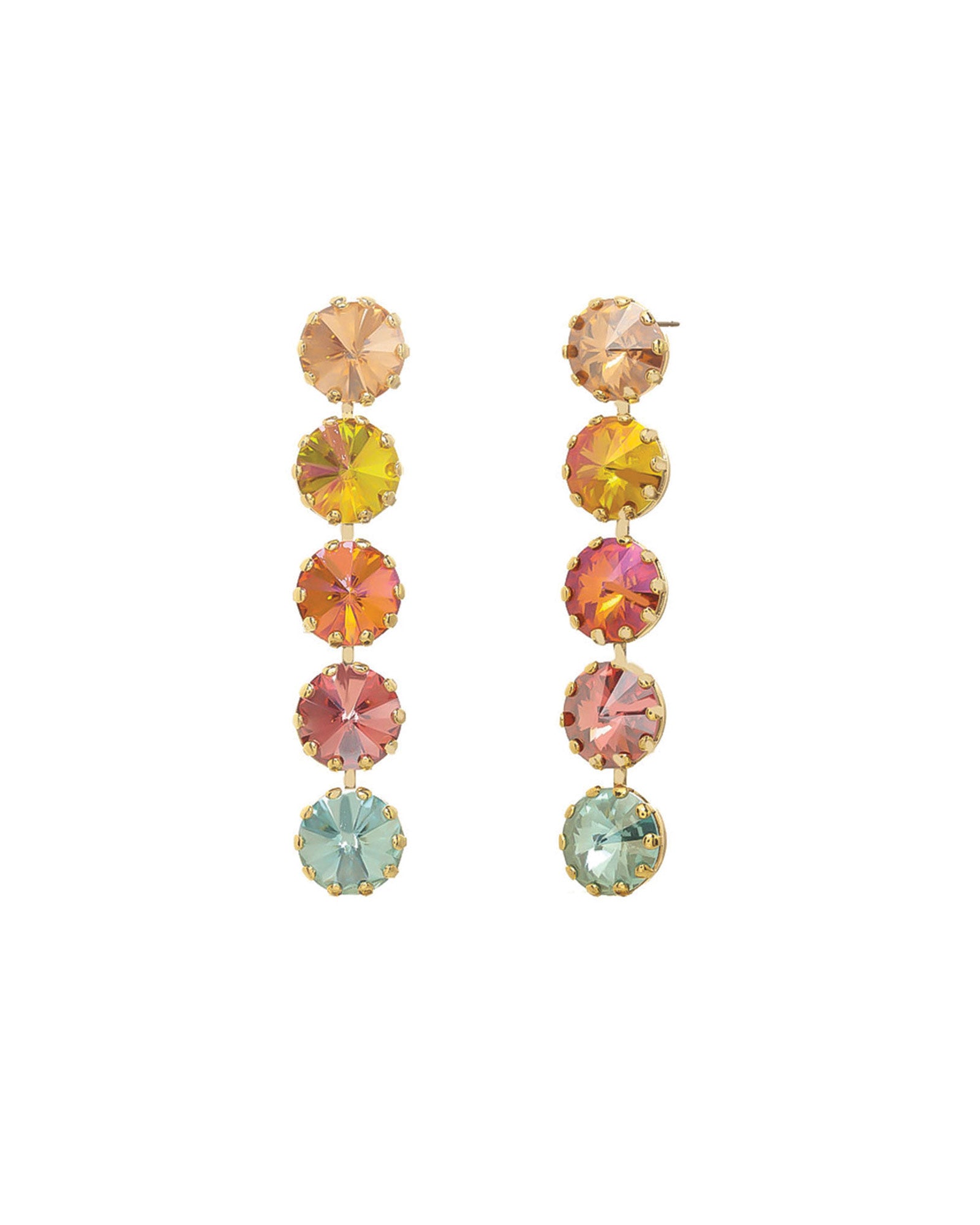 TOVA-Lilibet Earrings-Earrings-Gold Plated, Watermelon Crystal-Blue Ruby Jewellery-Vancouver Canada